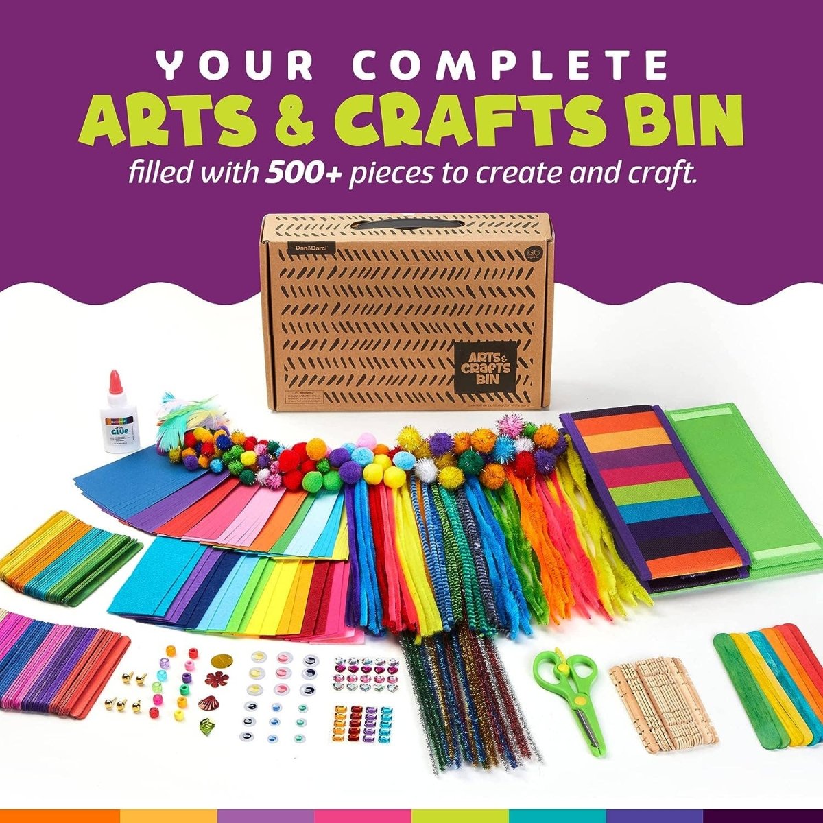 Arts & Crafts Supplies Kit - with Storage Bin - Pages & Parcels