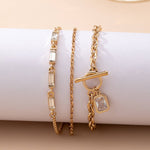Baguette Crystal Layered Toggle Necklace - Pages & Parcels