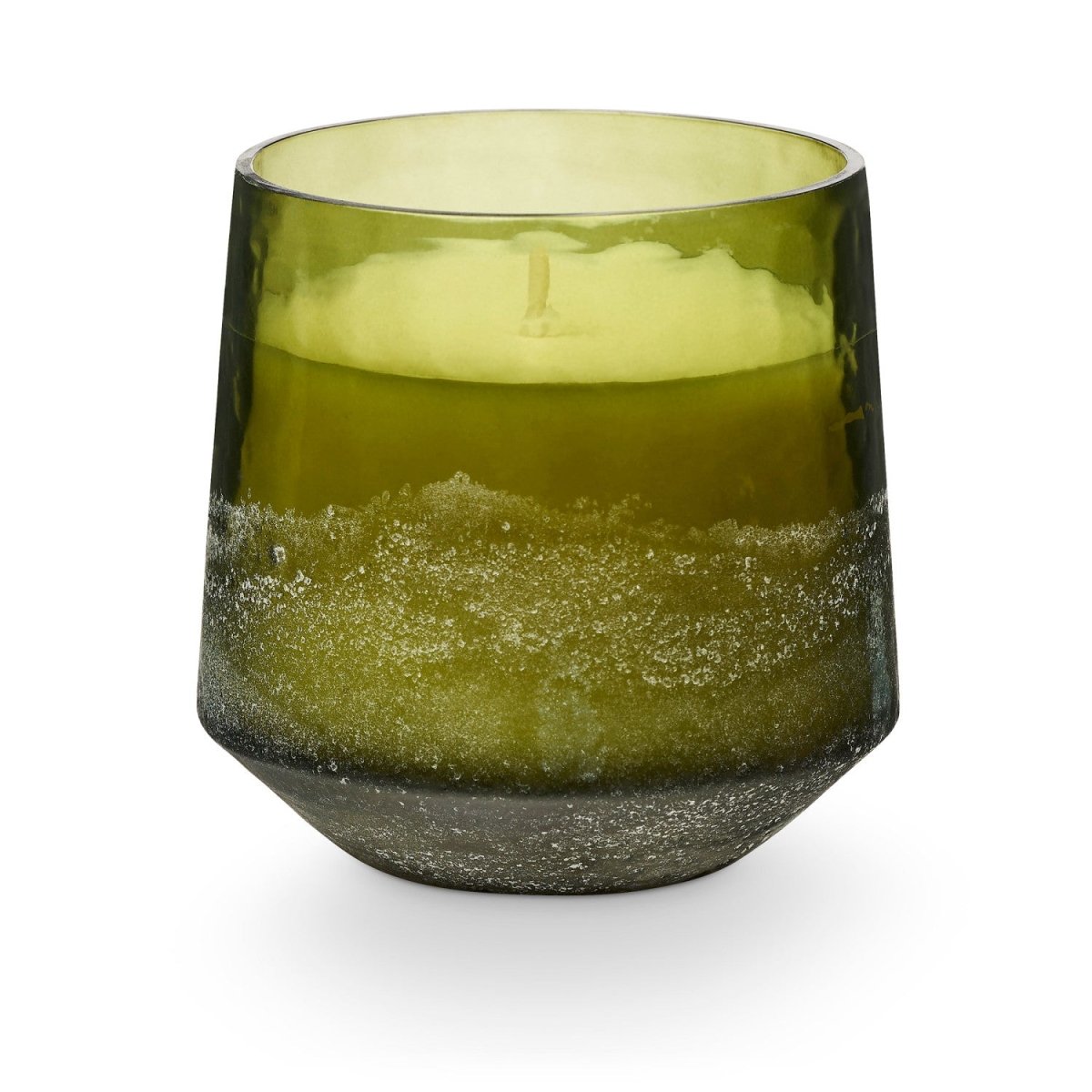 A Balsam & Cedar scented candle in a Baltic glass vessel