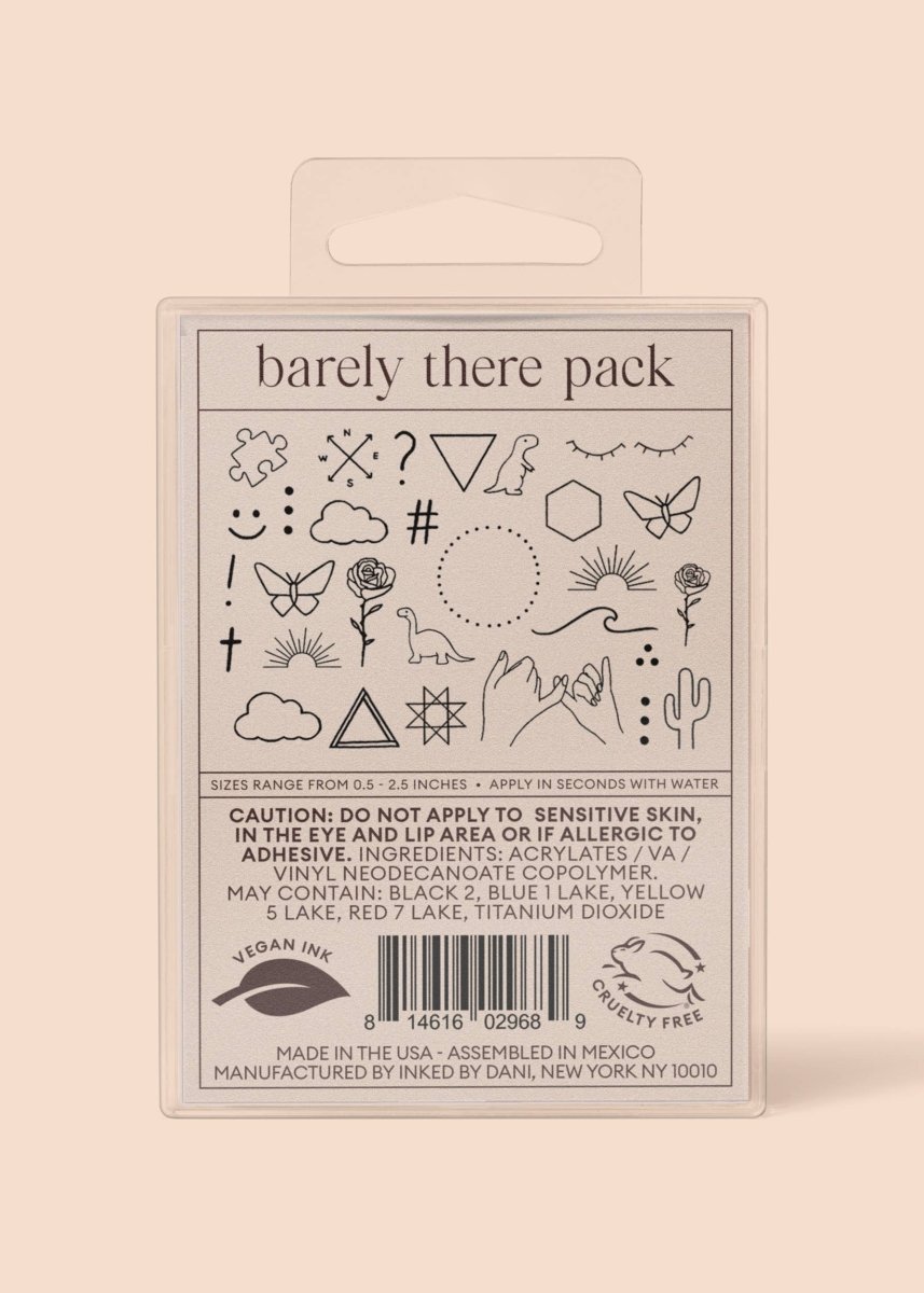 Barely There Temporary Tattoo Pack - Pages & Parcels