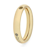 Polished stainless steel ring band designed to hold an interchangeable crystal topper