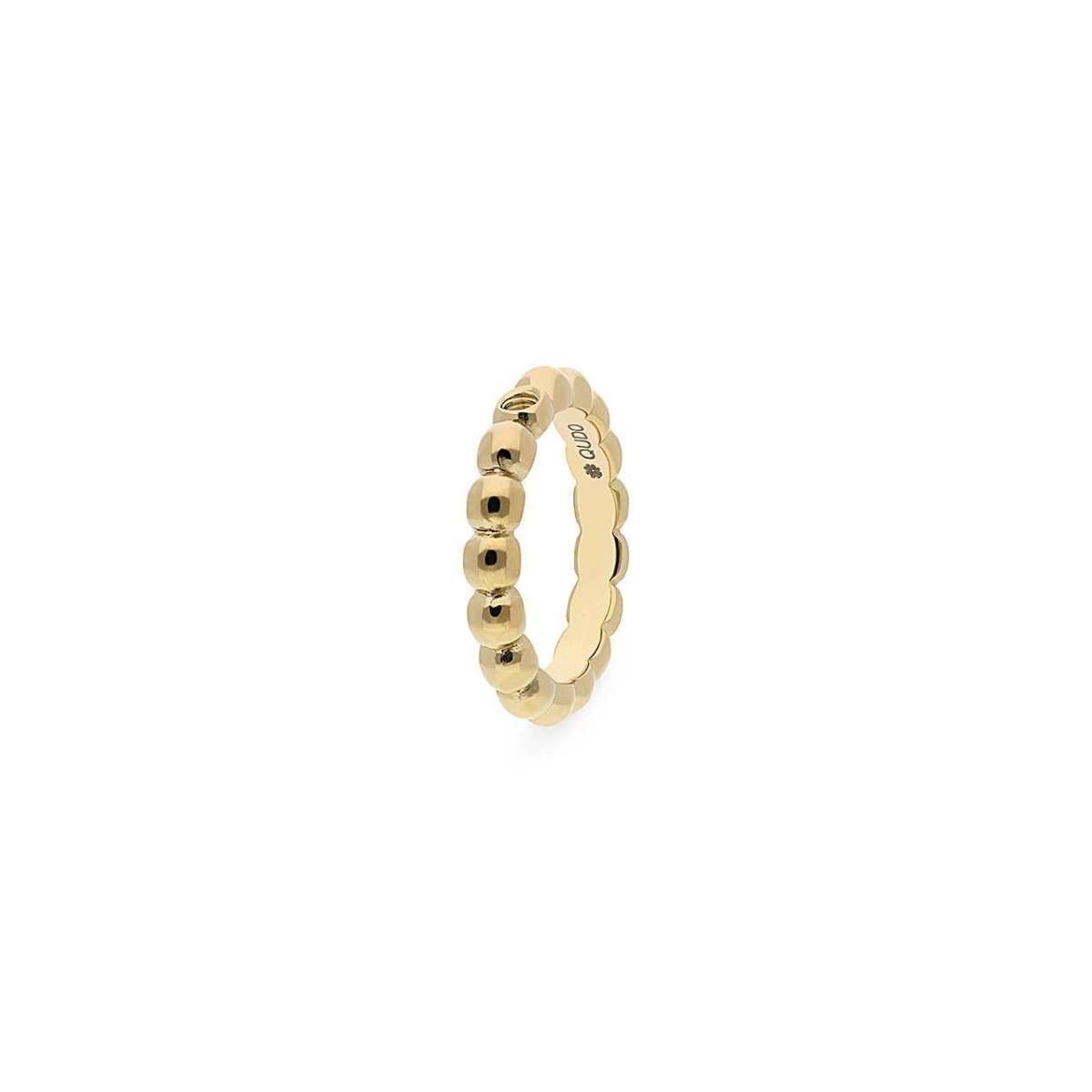 Polished stainless steel ring band designed to hold an interchangeable crystal topper