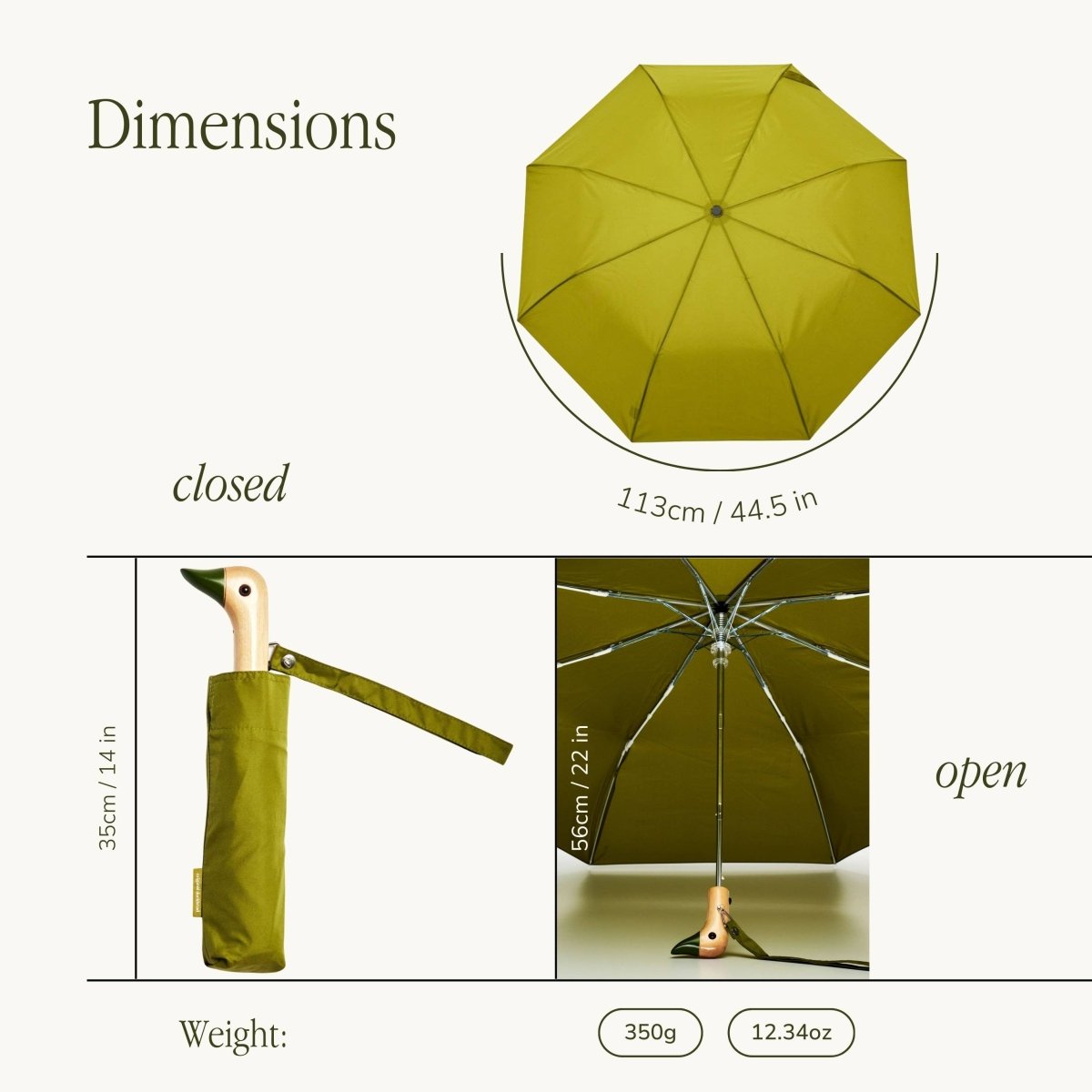 Best - seller Olive Compact Eco - Friendly Duckhead Umbrella - Pages & Parcels