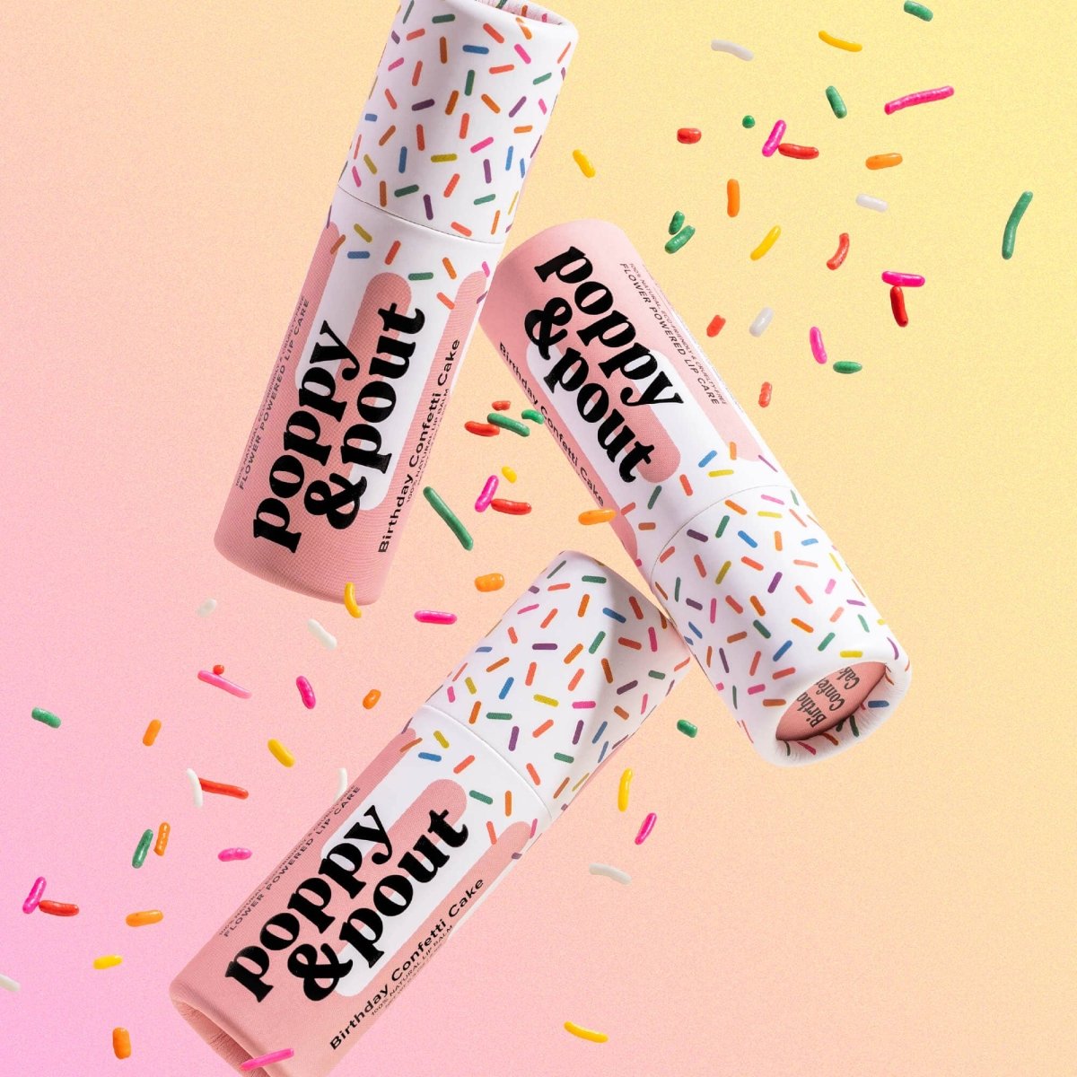 Birthday Confetti Cake Lip Balm | Poppy & Pout - Pages & Parcels