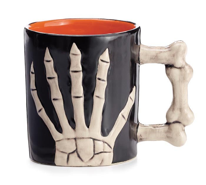 Black Mug with Skeleton Hand - Pages & Parcels