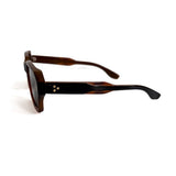 Square-frame sunglasses in a tortoise and black finish