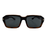 Square-frame sunglasses in a tortoise and black finish