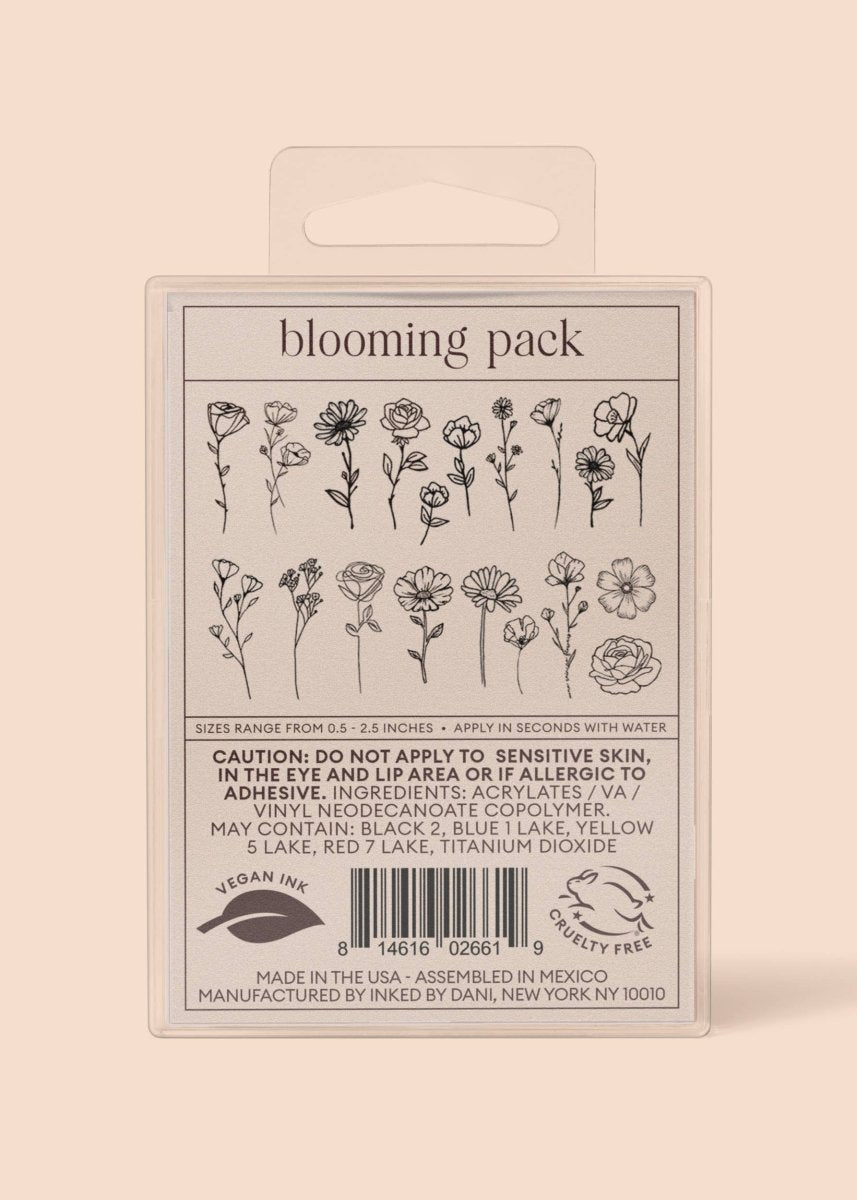 Blooming Temporary Tattoo Pack - Pages & Parcels