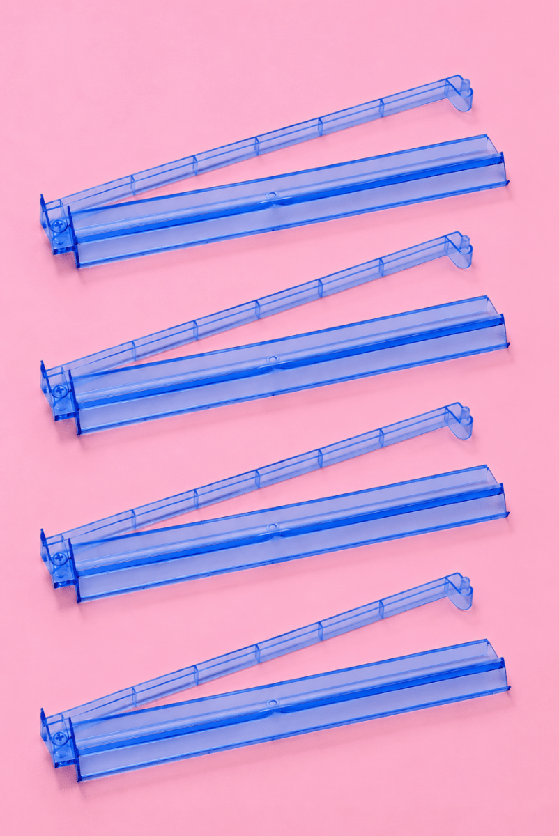 Blue Acrylic Mahjong Tile Racks Racks with Pushers Set of 4, 17.5"W - Pages & Parcels