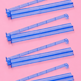 Blue Acrylic Mahjong Tile Racks Racks with Pushers Set of 4, 17.5"W - Pages & Parcels