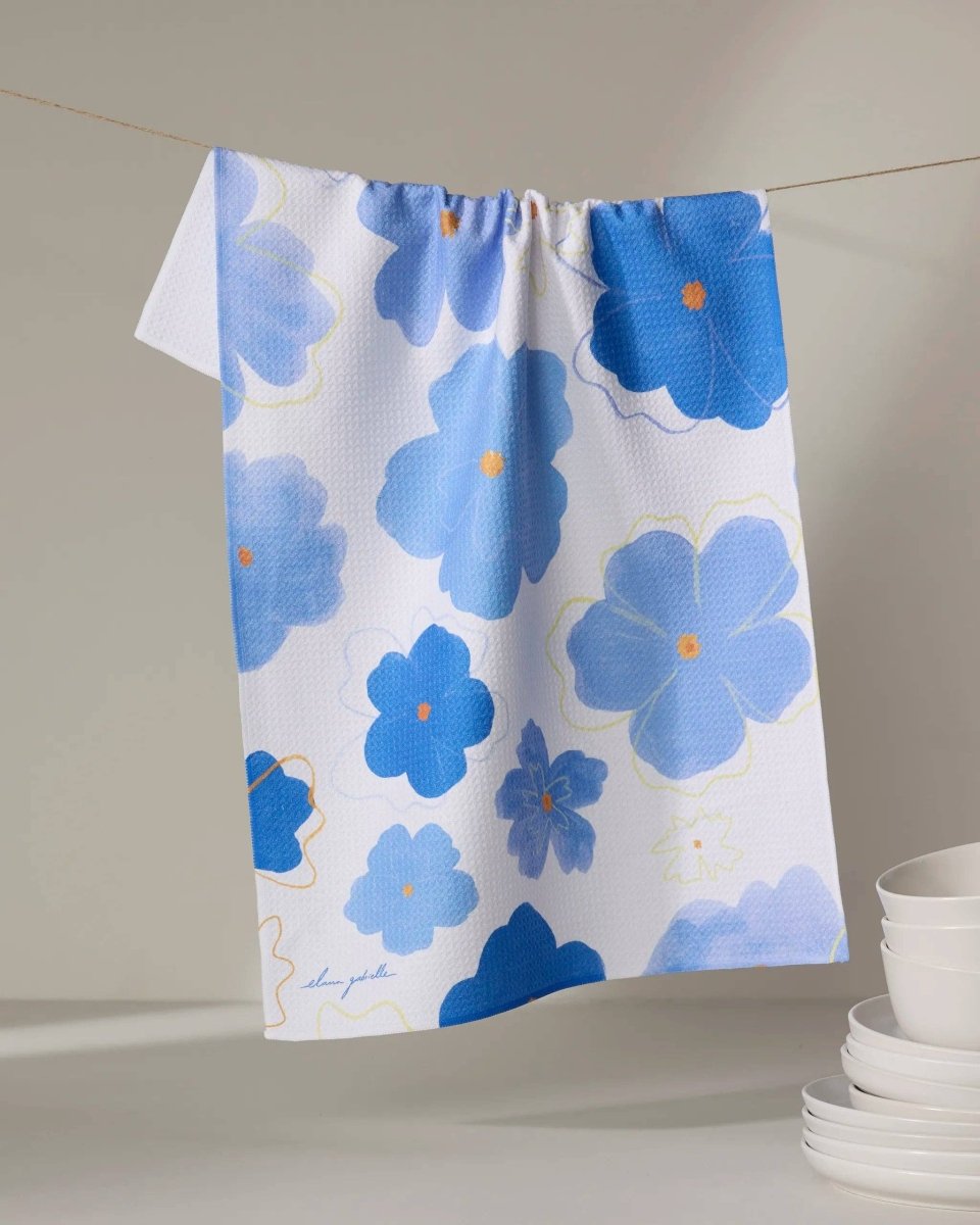 Blue Blossoms Tea Towel - Pages & Parcels