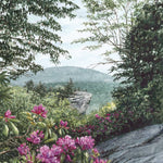 Jigsaw puzzle box for Blue Ridge Majesty, featuring a mountain view from Grandfather Mountain