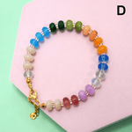 Boho resin beaded bracelet in warm sunset tones