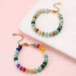 Boho resin beaded bracelet in warm sunset tones