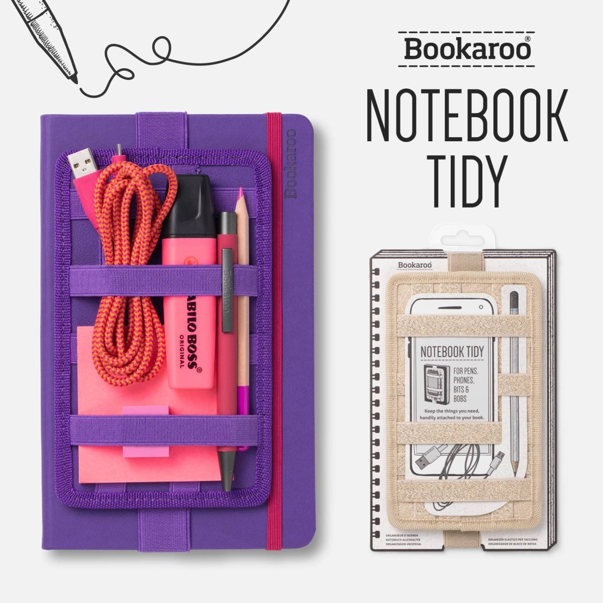 Bookaroo Notebook Tidy: Gold - Pages & Parcels
