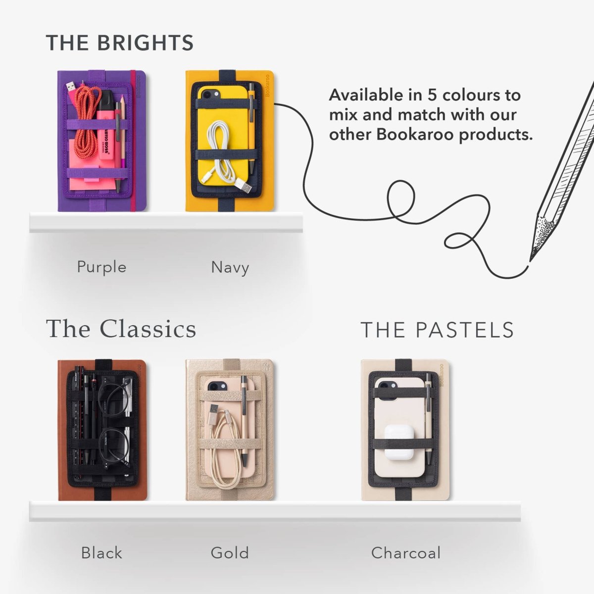 Bookaroo Notebook Tidy: Gold - Pages & Parcels