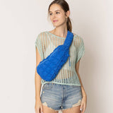Brielle Quilted Puffer Sling Bag: Blue - Pages & Parcels
