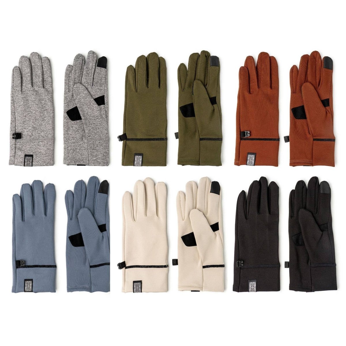 A pair of gray Britt's Knits ThermalTech 2.0 gloves with ribbed cuffs
