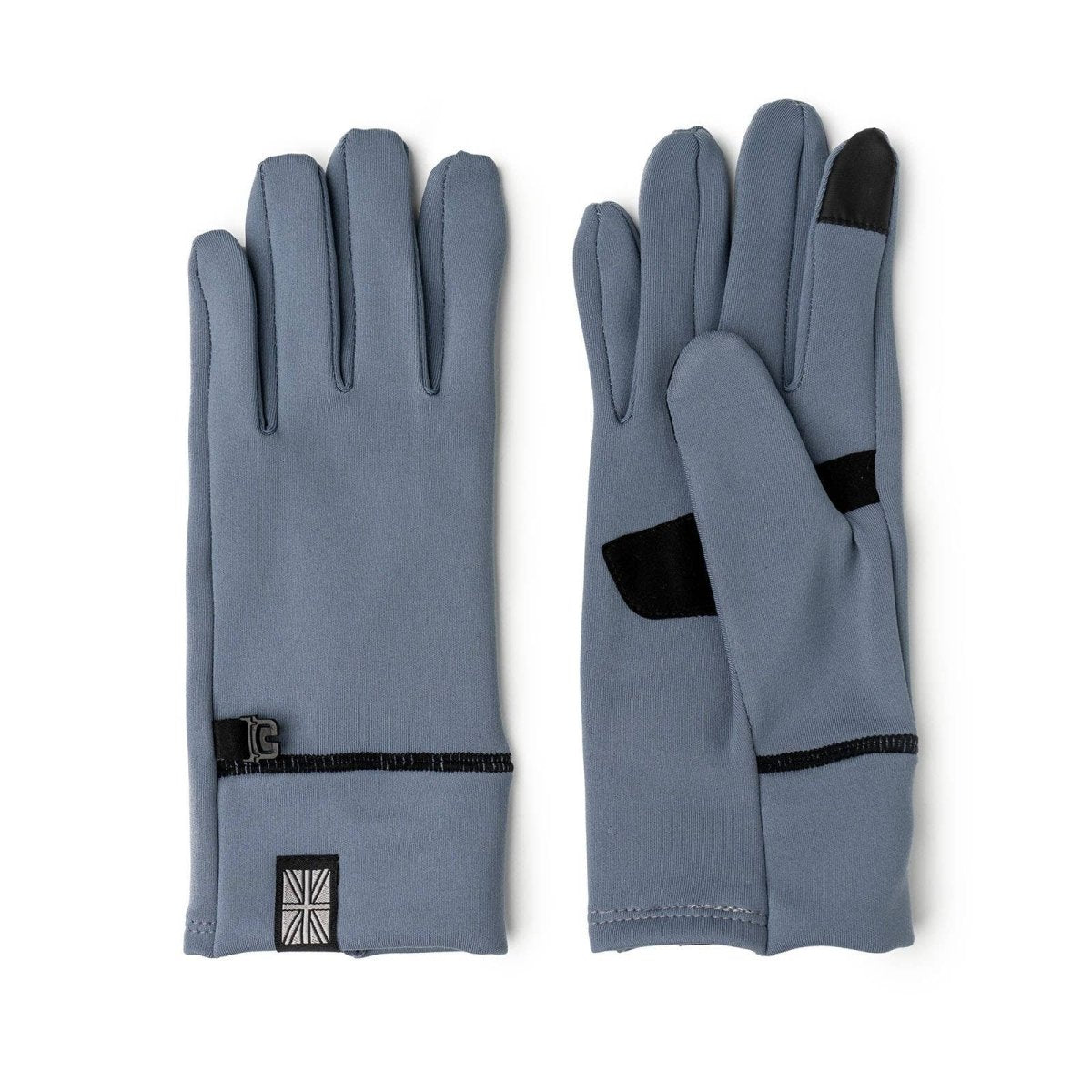 A pair of gray Britt's Knits ThermalTech 2.0 gloves with ribbed cuffs