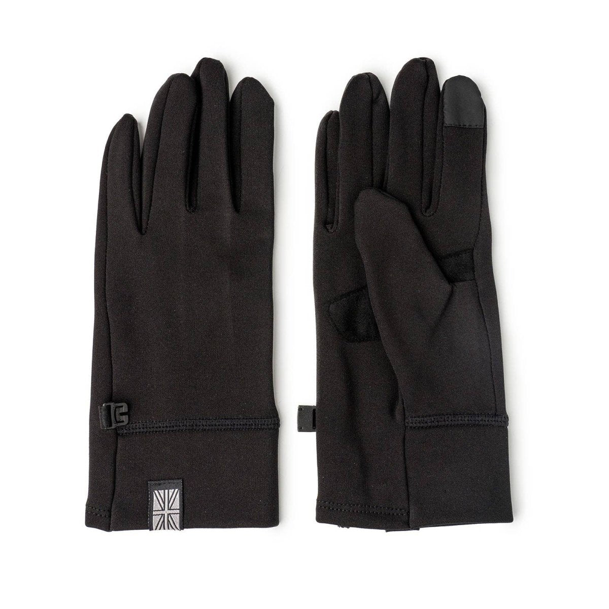 A pair of gray Britt's Knits ThermalTech 2.0 gloves with ribbed cuffs
