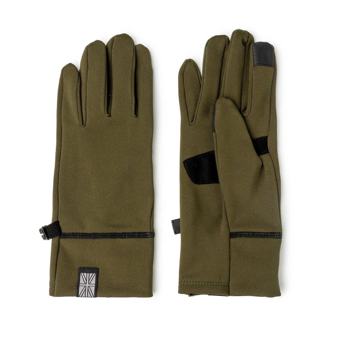 A pair of gray Britt's Knits ThermalTech 2.0 gloves with ribbed cuffs