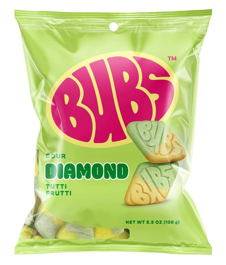 Bubs Sour Diamond Tutti Frutti 5.5oz Bag, 8ct - Pages & Parcels