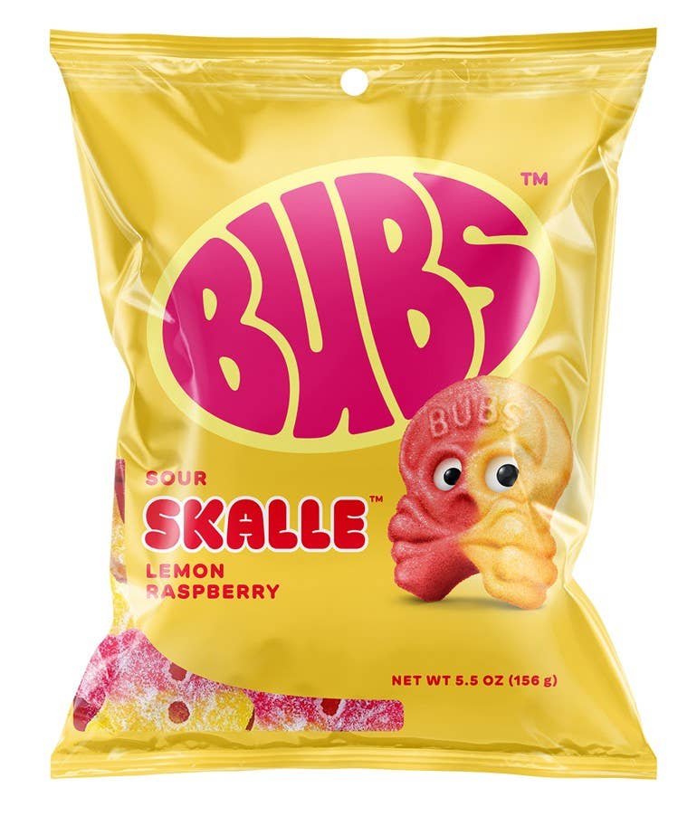 Bubs Sour Skalle Lemon Raspberry 5.5oz Bag - Pages & Parcels