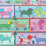 Jigsaw puzzle box for Bundle Up Doxie, featuring a bundled-up Dachshund in winter scenes