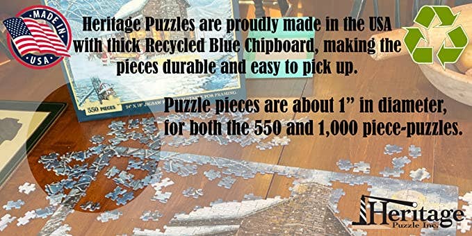 Jigsaw puzzle box for Bundle Up Doxie, featuring a bundled-up Dachshund in winter scenes