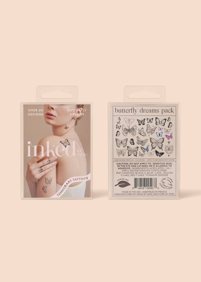 Butterfly Dreams Temporary Tattoo Pack - Pages & Parcels