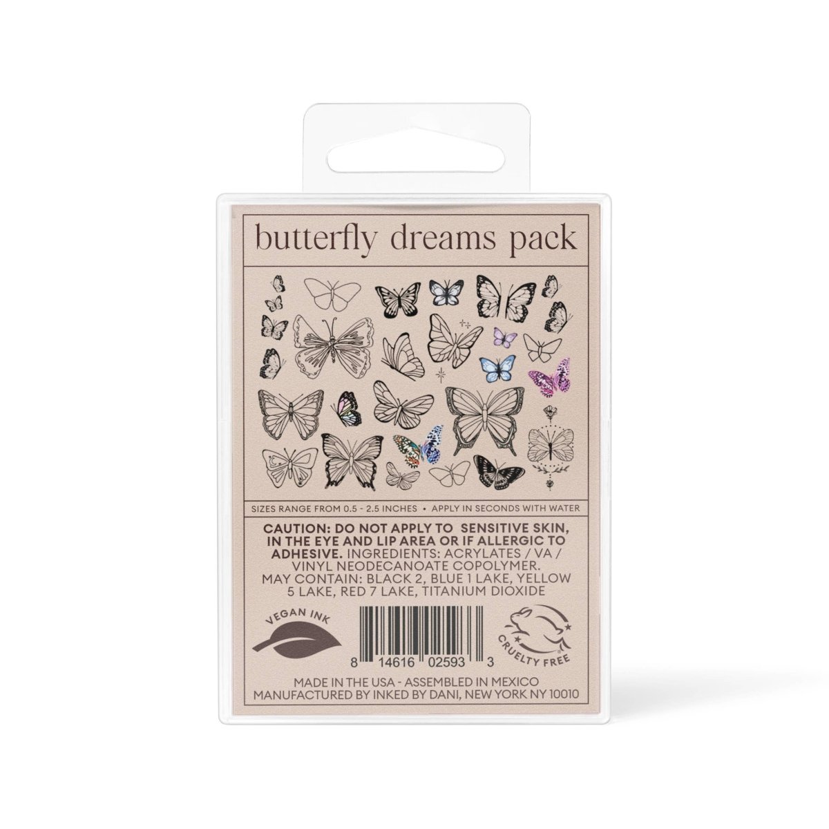 Butterfly Dreams Temporary Tattoo Pack - Pages & Parcels