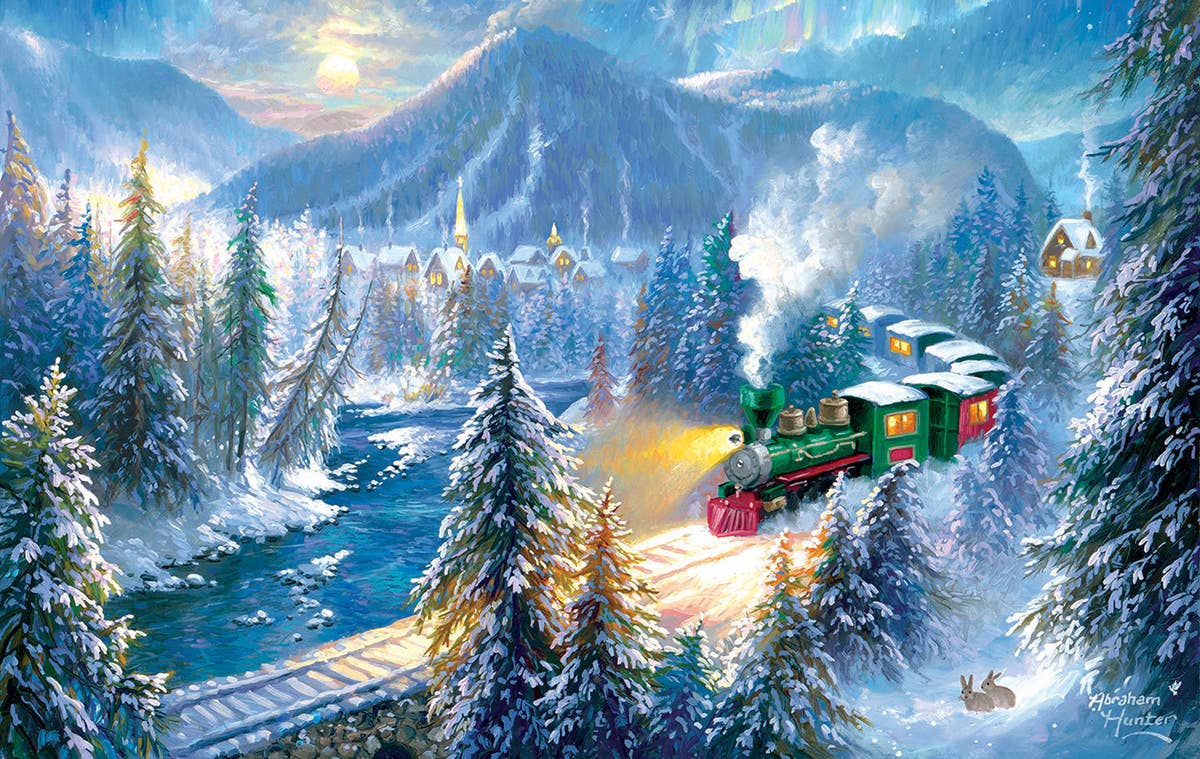 5506 Mountain Christmas Train 500 pc Puzzle