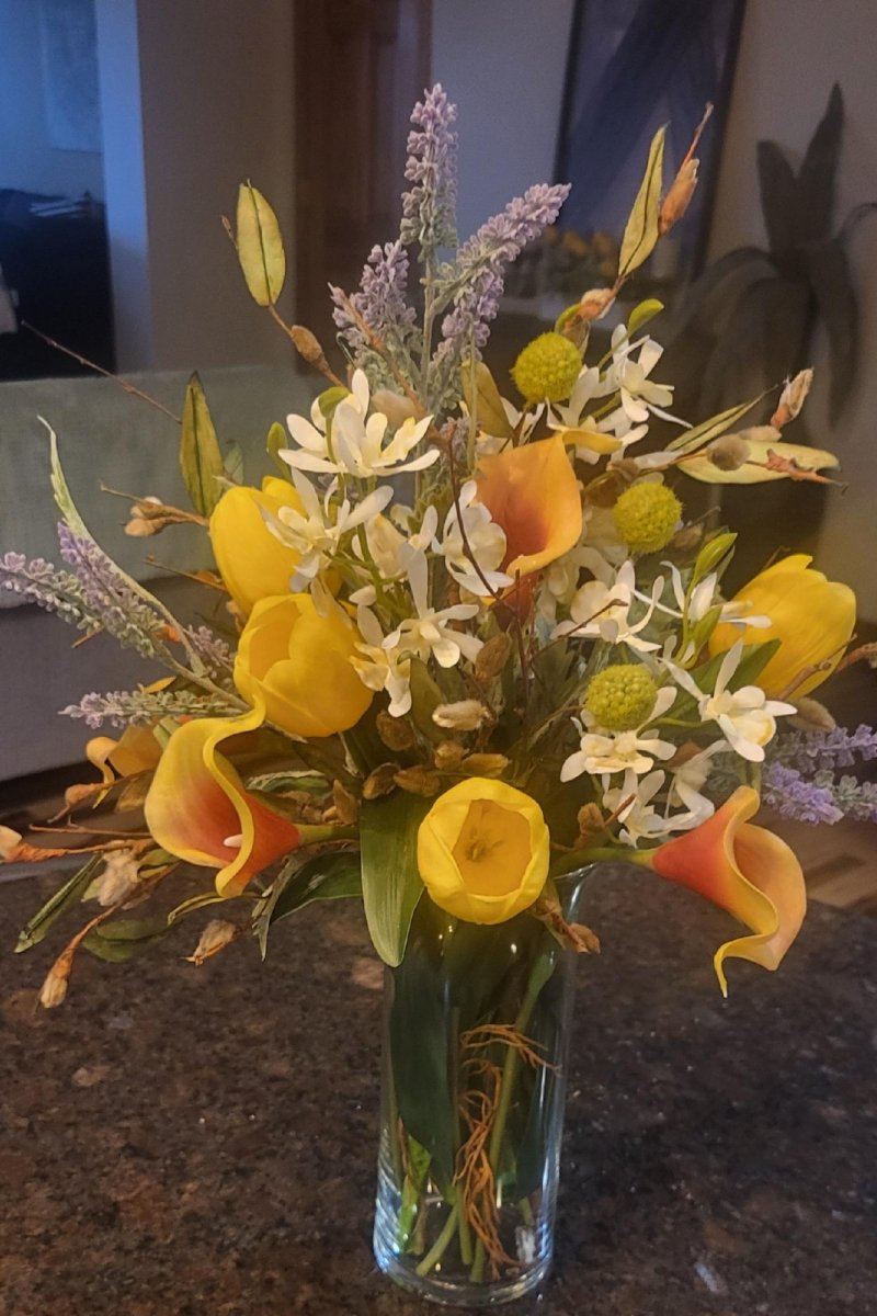 Calla Lily + Yellow Tulip Arrangement – Diane’s Bloom - Pages & Parcels