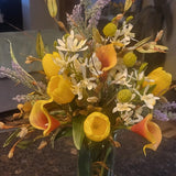 Calla Lily + Yellow Tulip Arrangement – Diane’s Bloom - Pages & Parcels