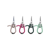 Carbon steel garden pruning shears with an enameled handle