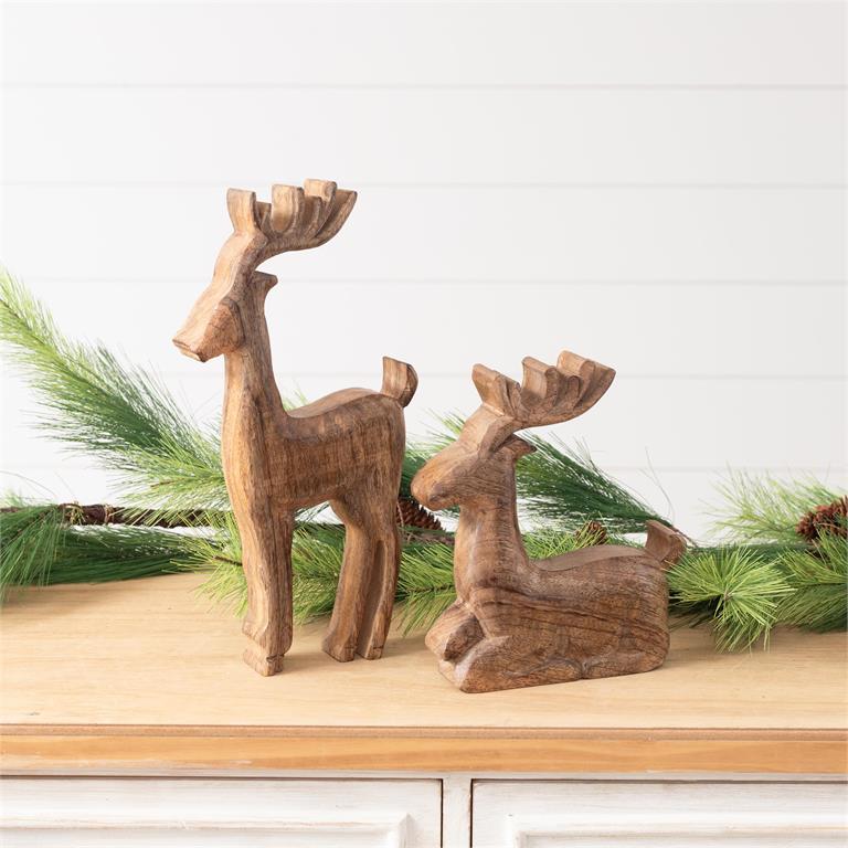 Carved Mango Wood Deer - Pages & Parcels