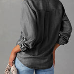 Casual Lapel Long Sleeve Denim Shirt Women N6D064 - Pages & Parcels