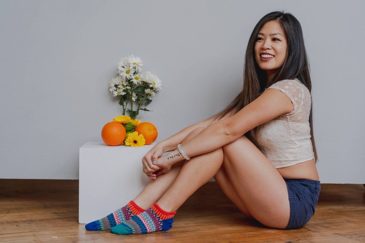 Cayenne Ankle Socks | Sustainable USA Made No - Show Sock  - Pages & Parcels