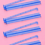 Blue Acrylic Mahjong Tile Racks Racks with Pushers Set of 4, 17.5"W
