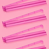 Pink Acrylic Mahjong Tile Racks Racks with Pushers Set of 4, 17.5"W
