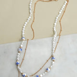 Ceramic Pearl Bow Layer Necklace - Pages & Parcels