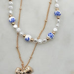 Ceramic Pearl Bow Layer Necklace - Pages & Parcels