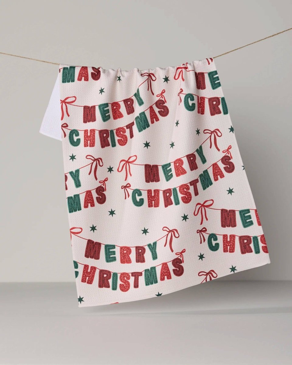Christmas Banner Tea Towel - Holiday 2026 - Pages & Parcels