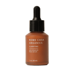 Rowe Casa Organics clarifying anti-blemish face serum bottle on a white background