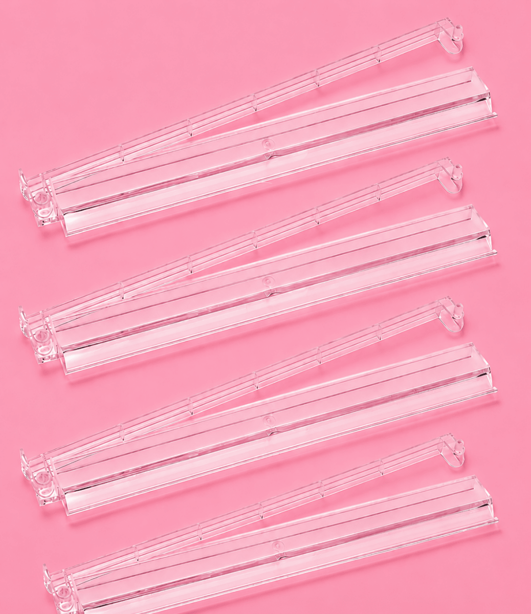 Clear Mahjong Tile Racks Racks with Pushers Set of 4, 17.5"W - Pages & Parcels