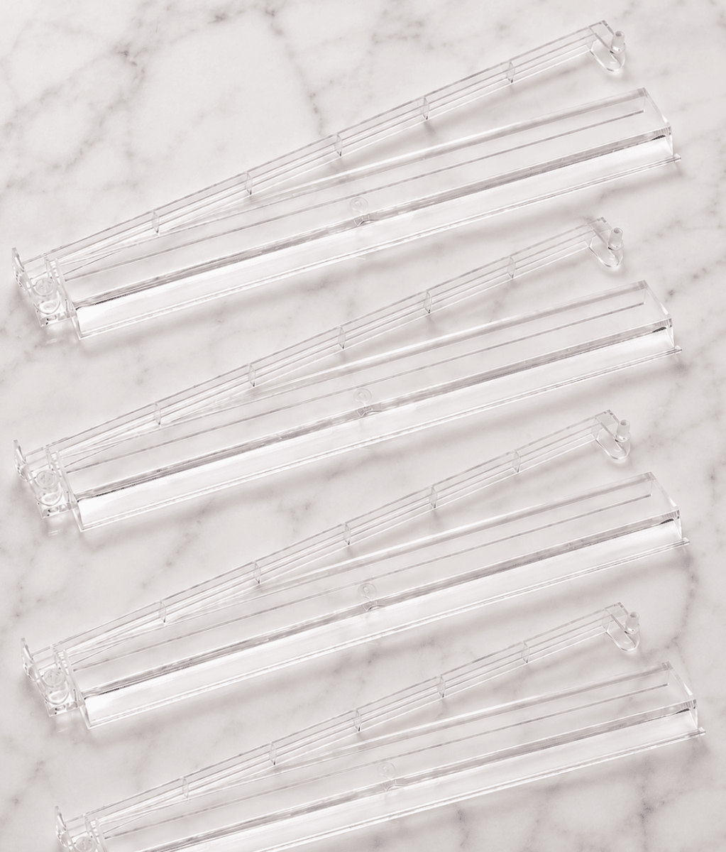 Clear Mahjong Tile Racks Racks with Pushers Set of 4, 17.5"W - Pages & Parcels