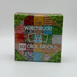 Box of watchitude 50 Click Blocks magnetic building set on a white background