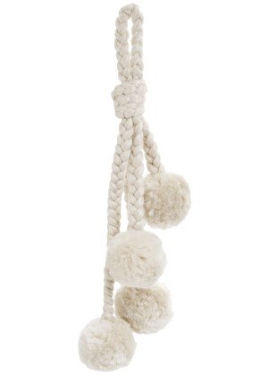 Cluster Braided Pompom Poly Ivory - Pages & Parcels