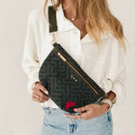 Leopard print canvas bum bag with an adjustable strap