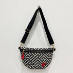 Leopard print canvas bum bag with an adjustable strap